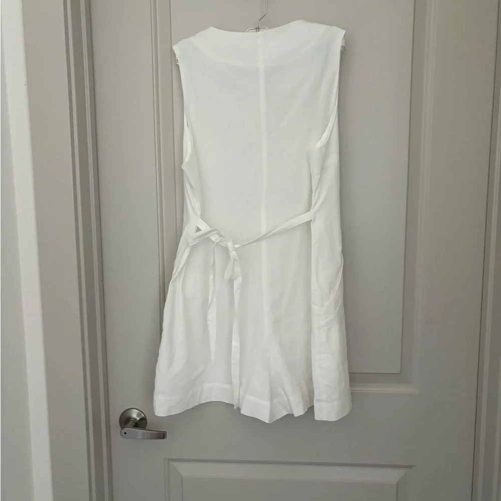 Commense White V-Neck Button Short Romper NWT Size XL 100% cotton - Picture 4 of 6